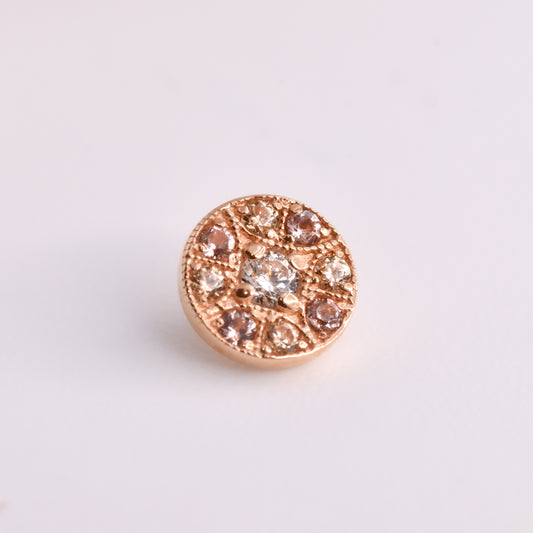 Diane End - Dusty Morganite/Champagne/Clear CZ's - Threaded End Only-body jewelry-Anatometal-