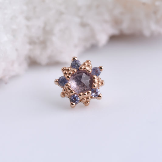 Wren End - Lilac Amethyst/Tanzanite - Pressure Fit End Only-body jewelry-Alchemy Adornment-