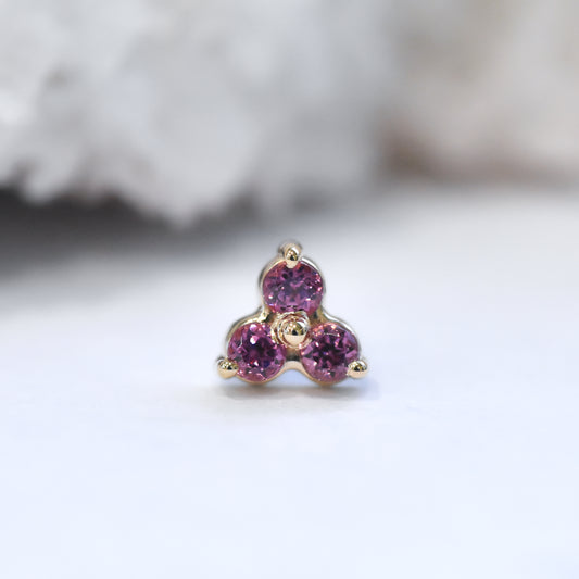 1.5mm Trinity - Umbalite Garnet - Pressure Fit End Only-body jewelry-alchemy adornment-Yellow-