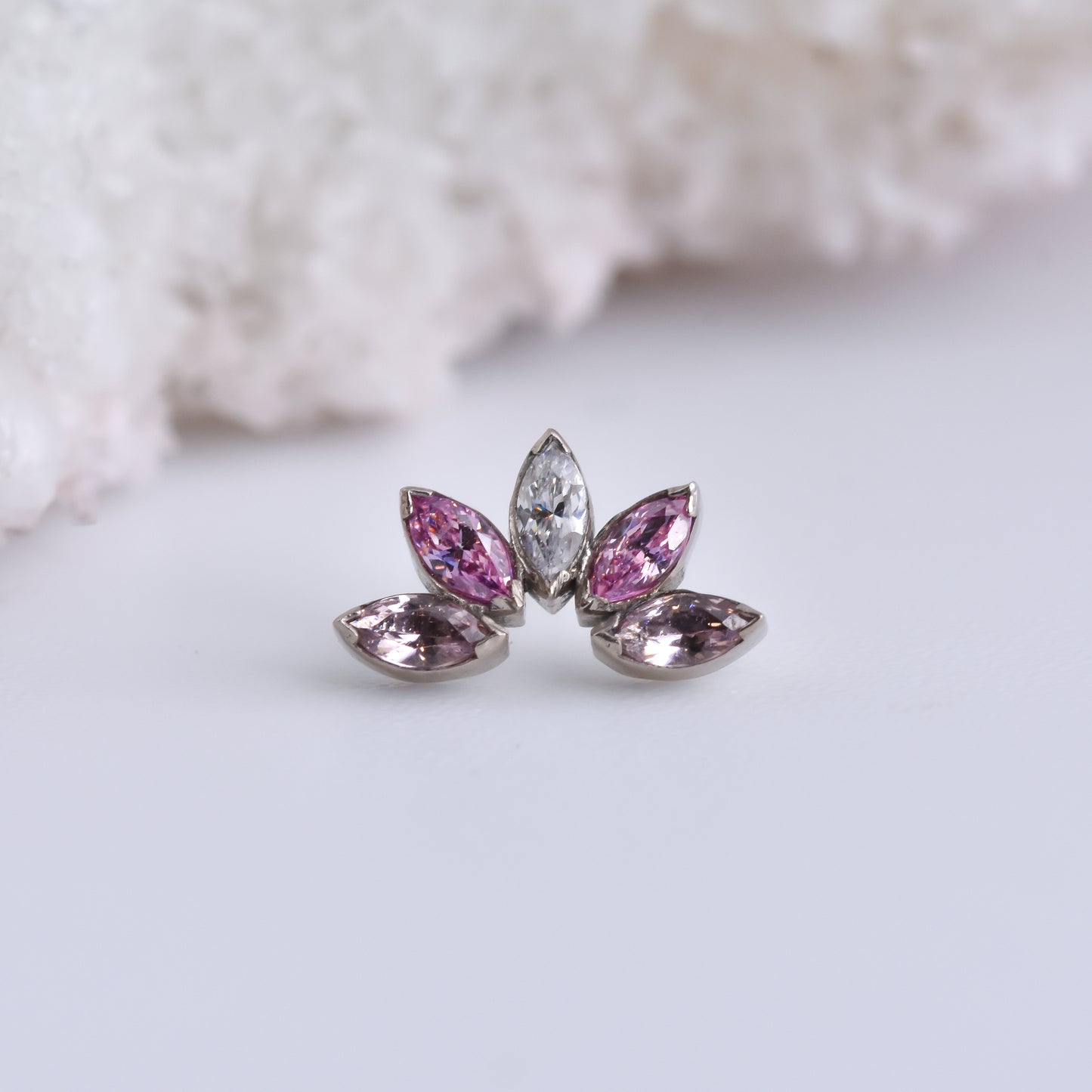 5 Gem Mini Marquise Fan - Purple Ombre - Pressure Fit End Only-body jewelry-Anatometal-