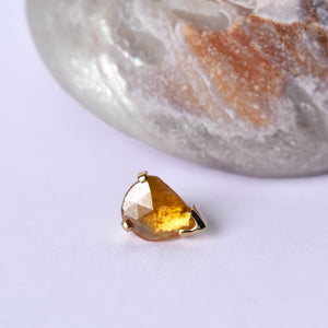 Large Rose Cut Yellow Diamond End - Pressure Fit End Only