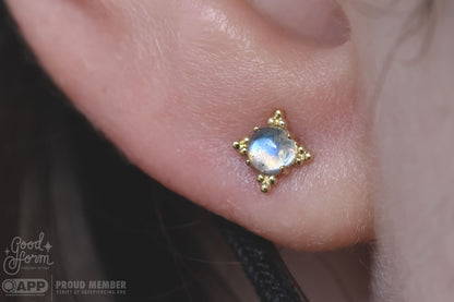 3mm Zia End - Labradorite - Pressure Fit End Only-body jewelry-Anatometal-