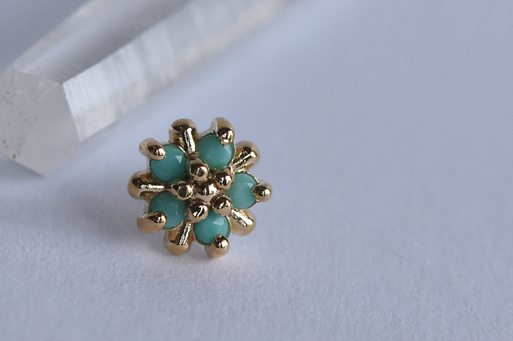 5mm Arya Star - Faceted Turquoise - Pressure Fit End Only-body jewelry-Alchemy Adornment-