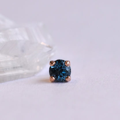 2.5mm Prong Set London Blue Topaz - Pressure Fit End Only-body jewelry-Alchemy Adornment-Yellow-