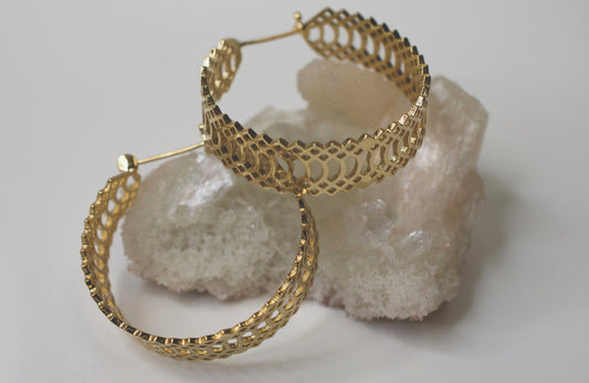 Snakeskin Knocker Hoop Earrings-jewelry-Tawapa-