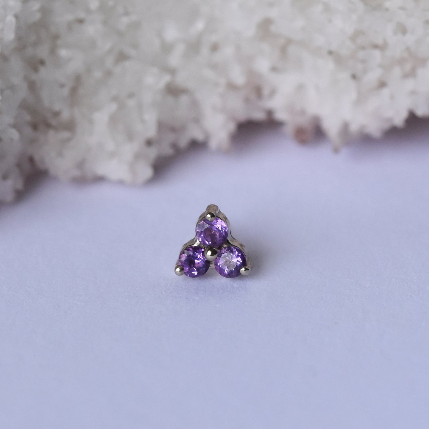 1.5mm Trinity - Amethyst - Pressure Fit End Only-body jewelry-Alchemy Adornment-