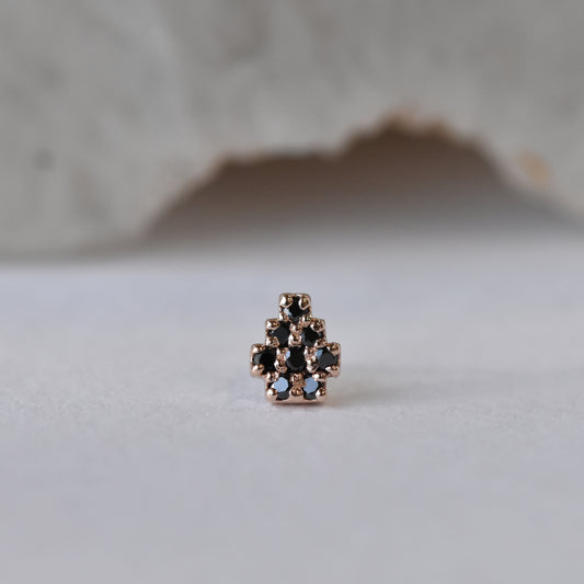 8 Gem Installation End - Black Diamonds - Pressure Fit End Only-body jewelry-Seasons Handmade-
