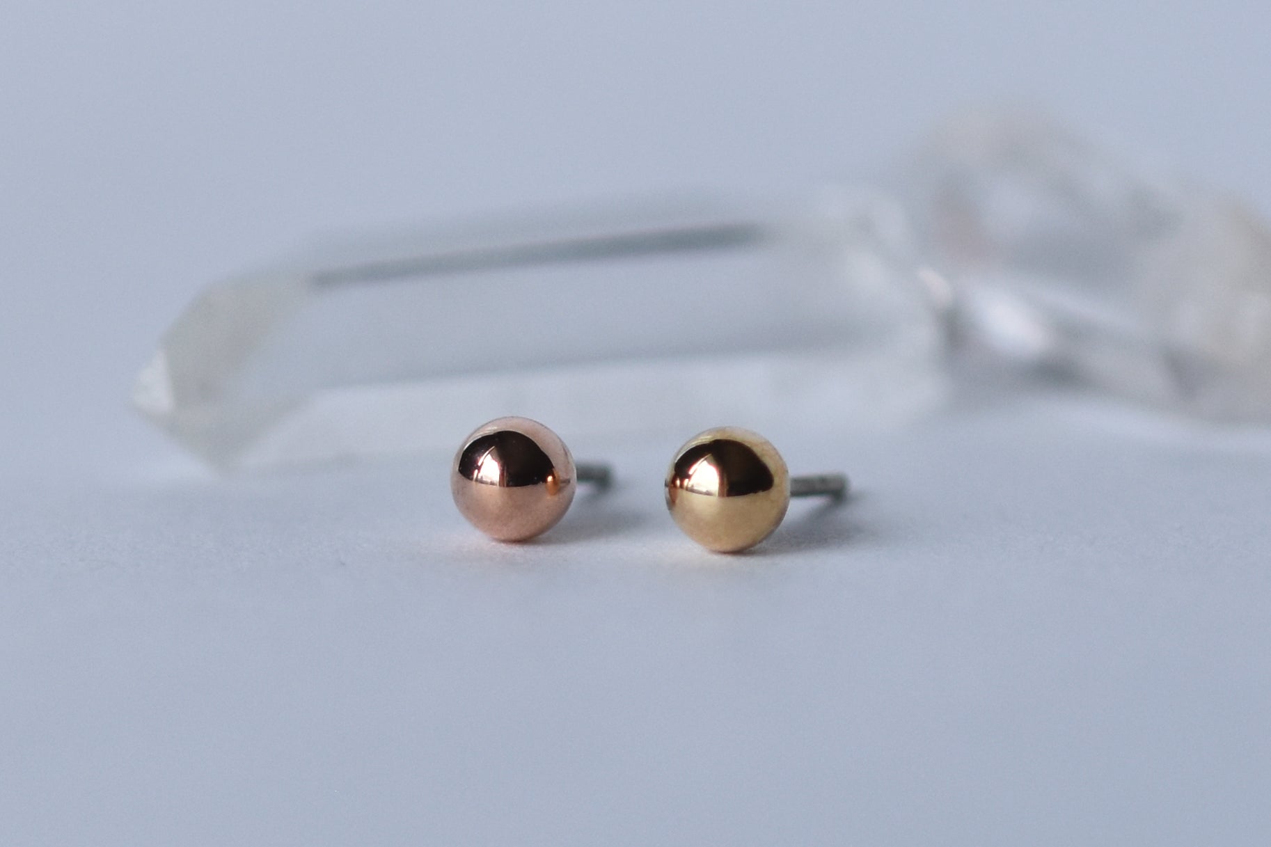 Gold Ball - Pressure Fit End Only-body jewelry-Alchemy Adornment-2mm-Rose-