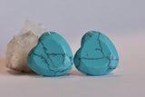 Tawapa Faceted Turquoise Heart DF Plugs - Pair
