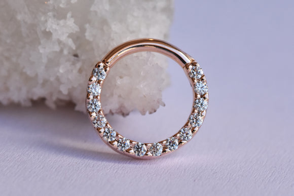 Hinged Gem Snap Ring - Clear CZ's