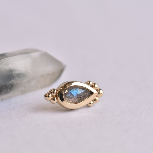 Amrit - Rose Cut Labradorite - Pressure Fit End Only-body jewelry-Alchemy Adornment-