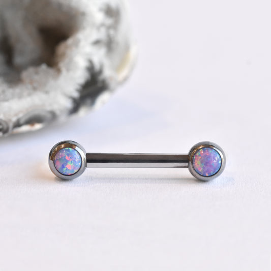 4mm Bezel Side Set End - Lavender Opal - Pressure Fit End Only-body jewelry-neometal-