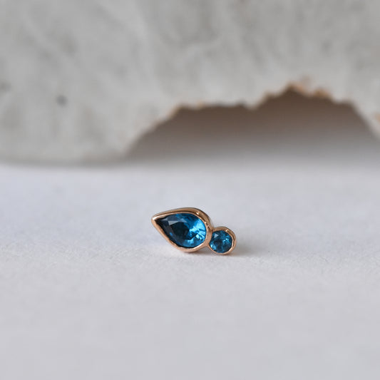 Icon End - London Blue CZ - Pressure Fit End Only-body jewelry-Anatometal-