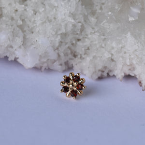 5mm Arya Star - Gold Ball/Mozambique Garnet - Pressure Fit End Only