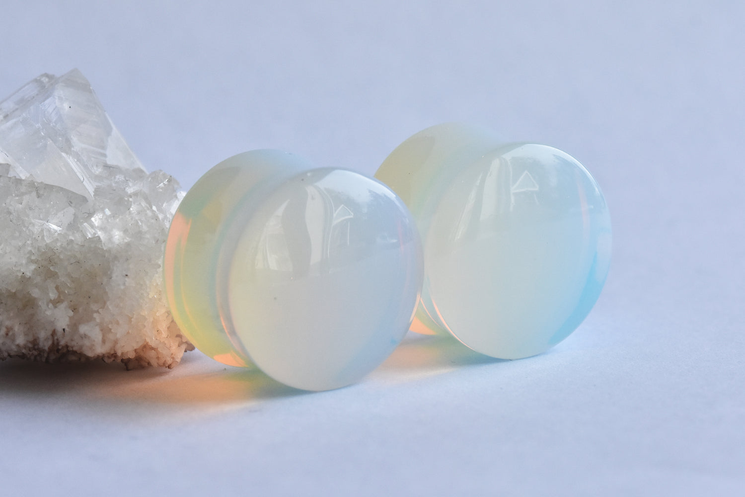 7/8" Oracle Double Flare Opalite Plugs - Pair-Oracle Body Jewelry-7/8-