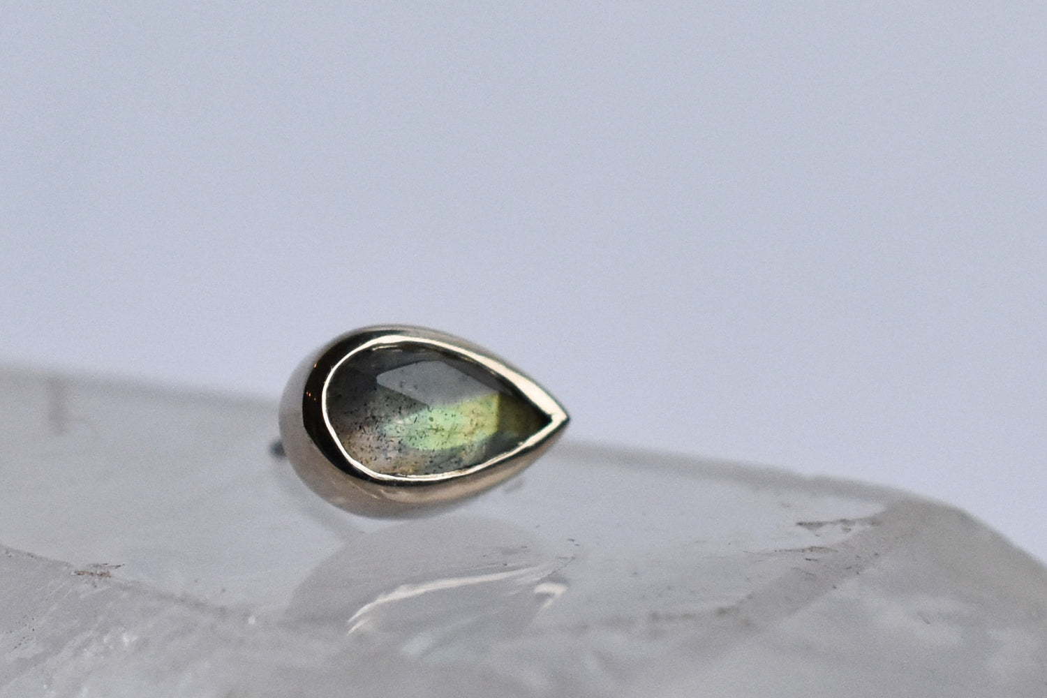 Pear End - Rose Cut Labradorite - Pressure Fit End Only-body jewelry-Alchemy Adornment-