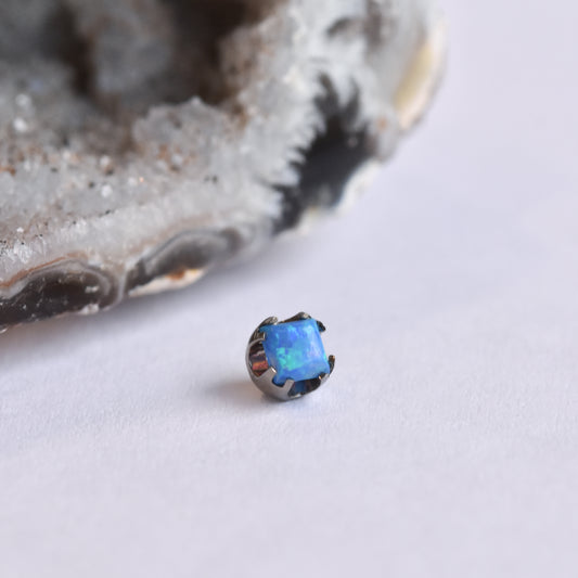 Prong End - Princess Cut Capri Blue Opal - Threaded End Only-body jewelry-Anatometal-3mm-