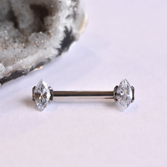Marquise Cut Side Set End - CZ - Pressure Fit End Only-body jewelry-Anatometal-