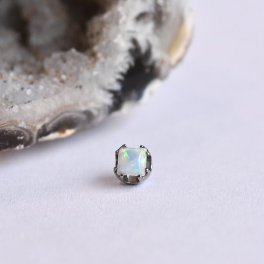 Prong End - Princess Cut White Opal - Threaded End Only-body jewelry-Anatometal-3mm-