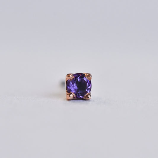 2.5mm Prong Set Amethyst - Pressure Fit End Only-body jewelry-Alchemy Adornment-