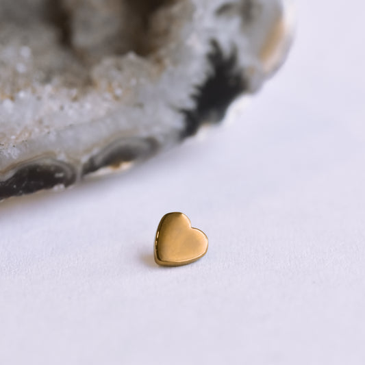 Titanium Heart - Anodized to a Warm Gold - Threaded End Only-body jewelry-Anatometal-