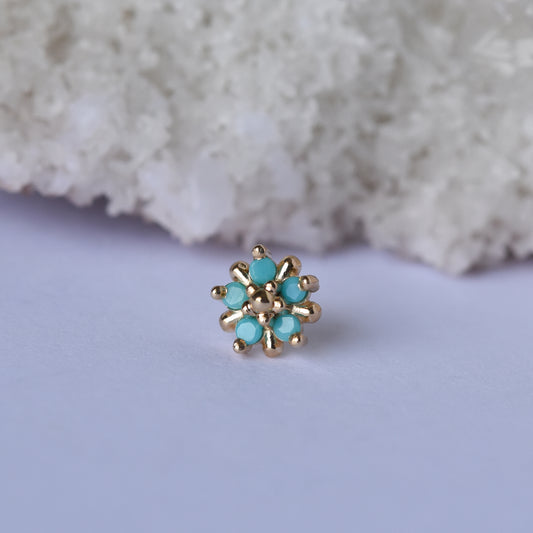 5mm Arya Star - Faceted Turquoise - Pressure Fit End Only-body jewelry-Alchemy Adornment-