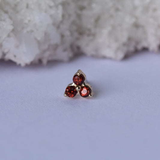 1.5mm Trinity - Mozambique Garnet - Pressure Fit End Only-body jewelry-alchemy adornment-