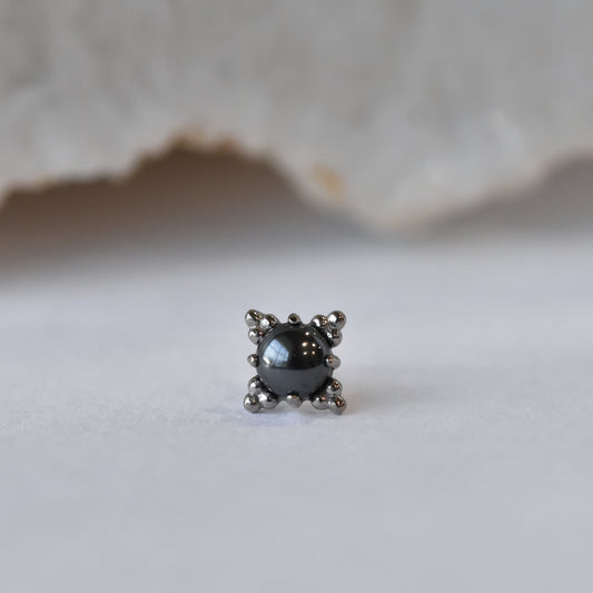3mm Zia End - Hematite - Pressure Fit End Only-body jewelry-Anatometal-